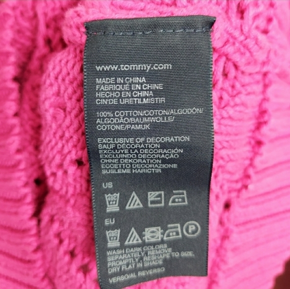 Tommy Hilfiger Pink Knot Sweater Size Small - Picture 7 of 8